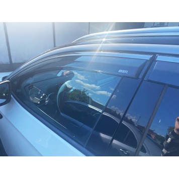 Дефлекторы окон Volkswagen ID.4 2021+ с нерж. хром полоской-3